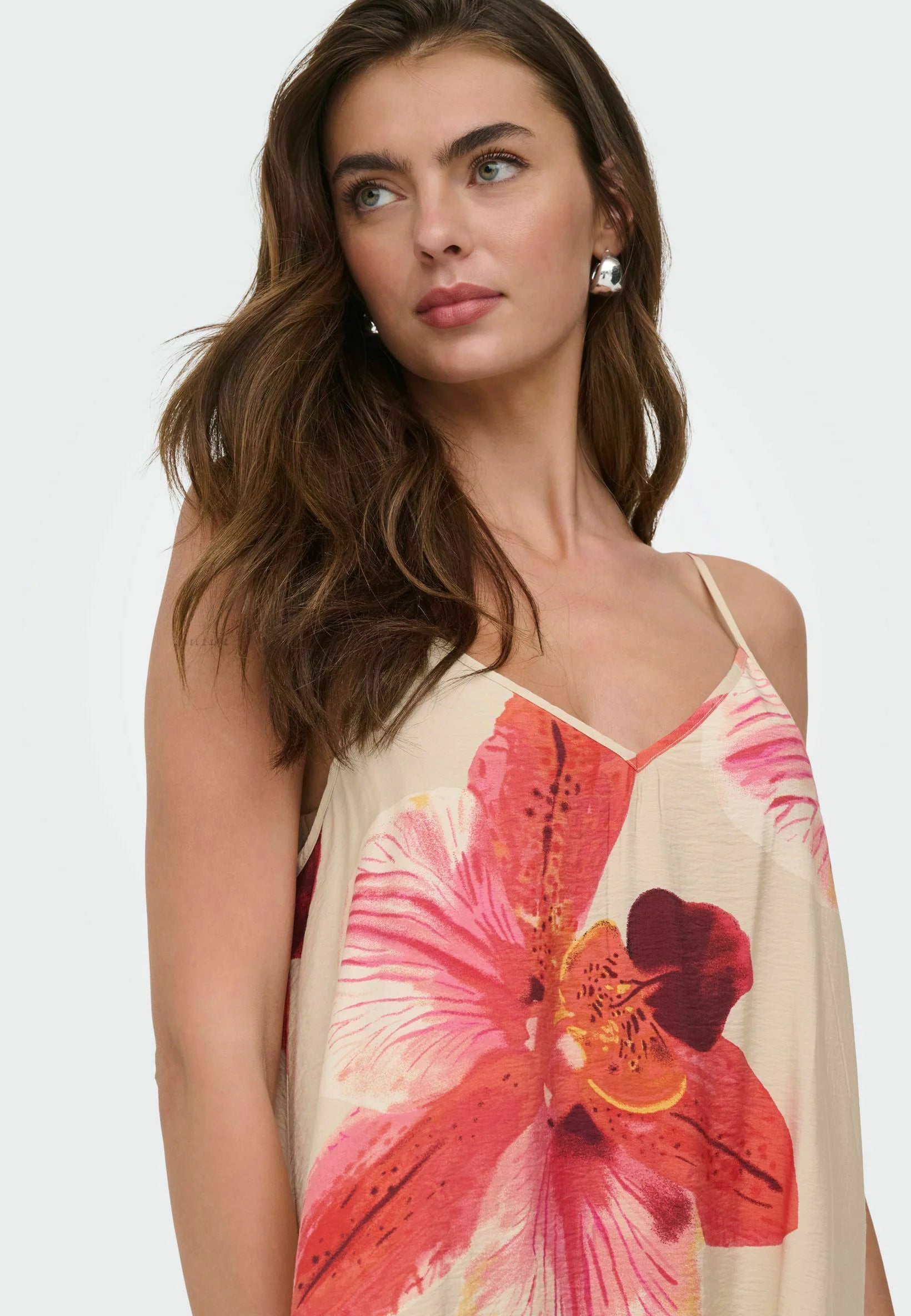 ONLY RESI-ELANOR STRAP BIG FLOWR DRESS