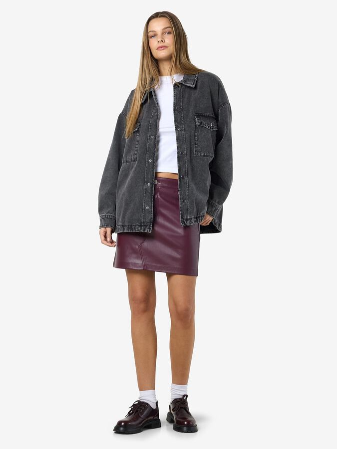 NOISY MAY PEYTON QUILTED DENIM OVERSHIRT