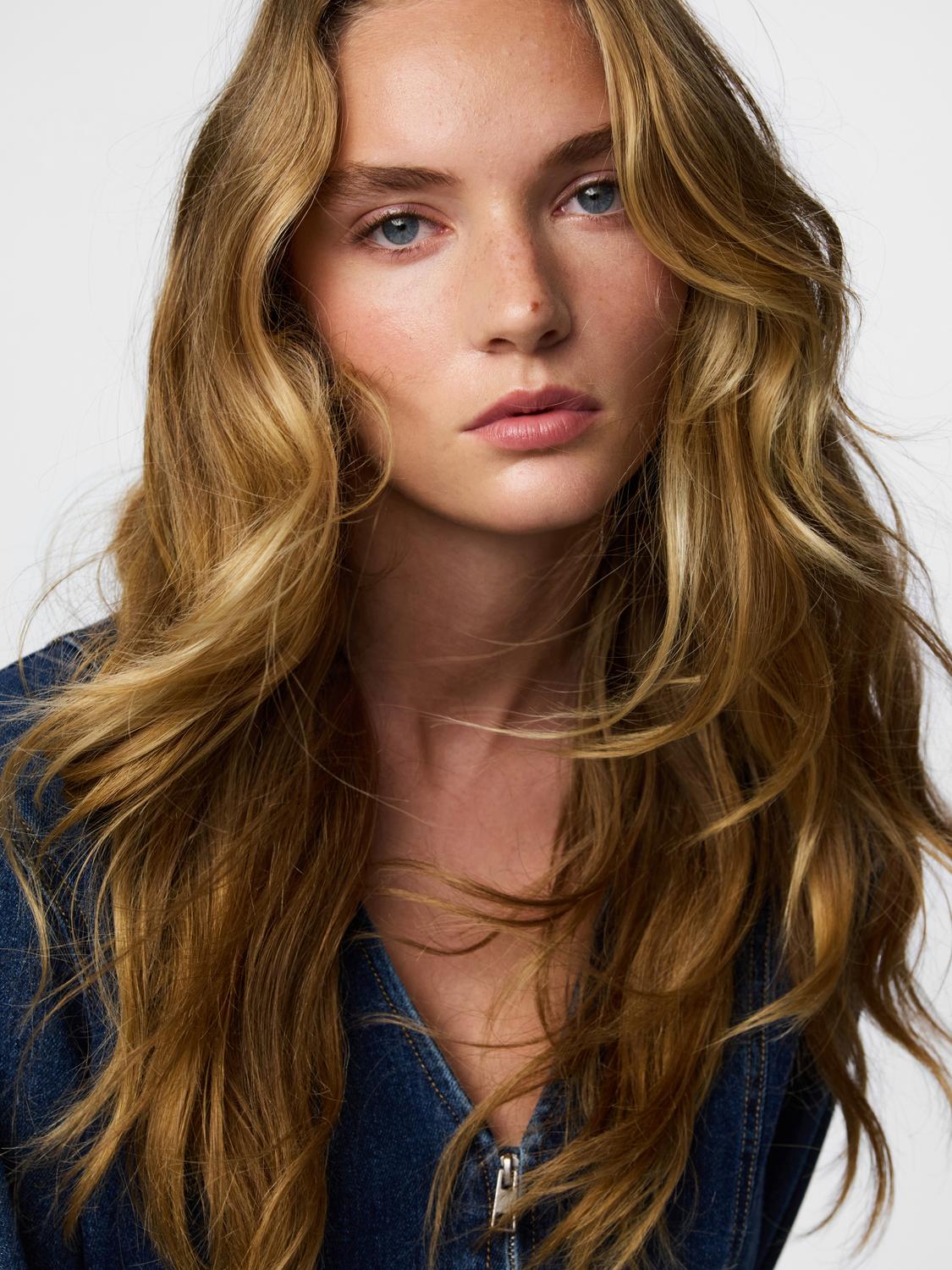 PIECES FLORA LS DENIM SHIRT