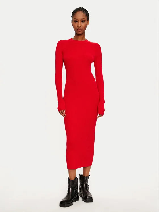 VERO MODA WILLOW LS HIGHNECK CALF DRESS