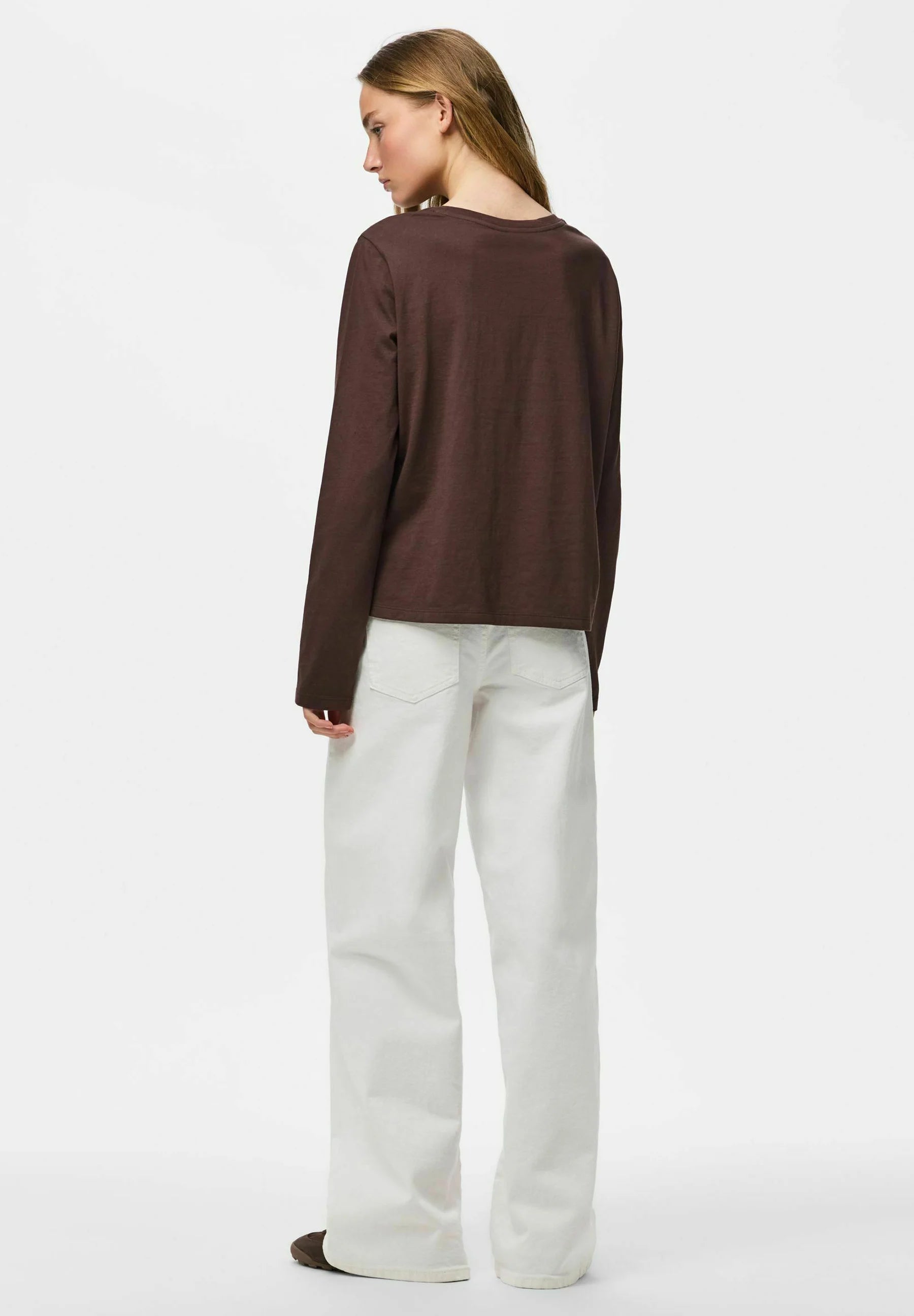 PIECES ASHLEY LS O-NECK FIT TEE