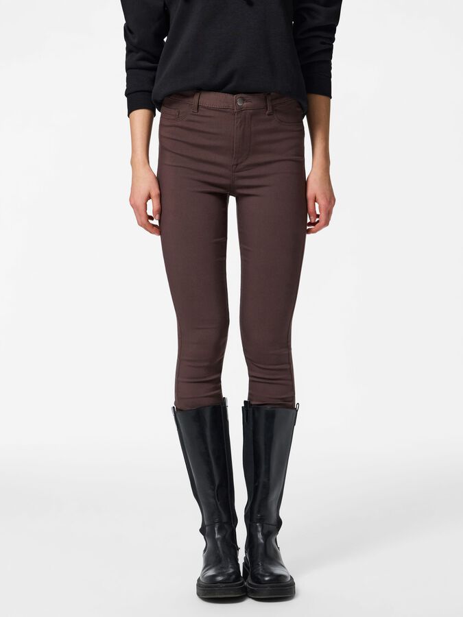PIECES HIGHSKIN WEAR JEGGINGS - HOT FUDGE