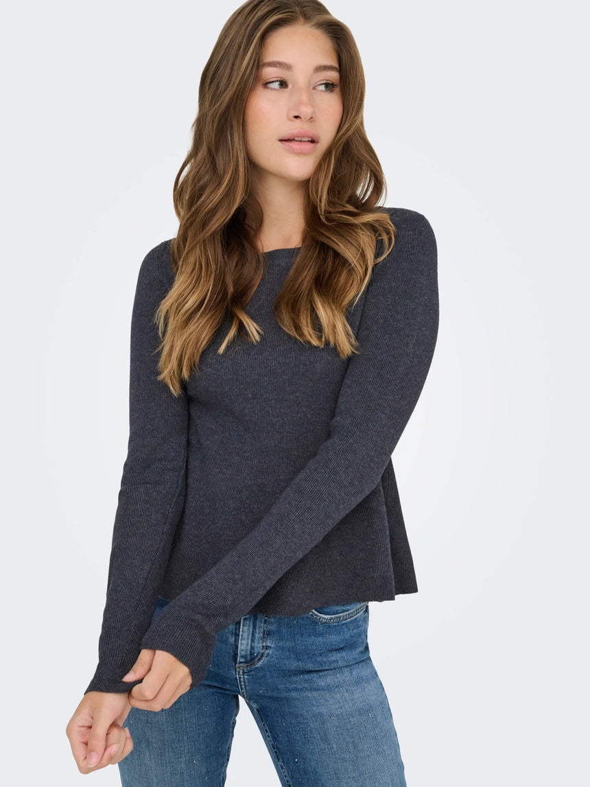 ONLY COCO LIFE LS RIB ONECK PEPLUM