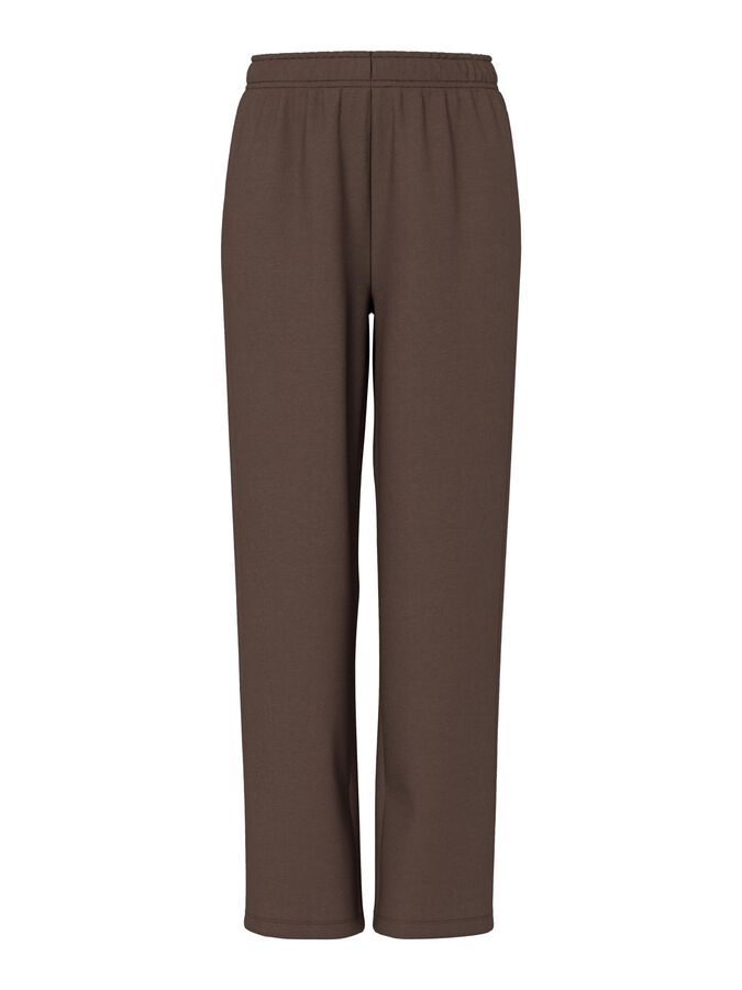 PIECES CHILLI HW STRAIGHT SWEAT PANTS - HOT FUDGE