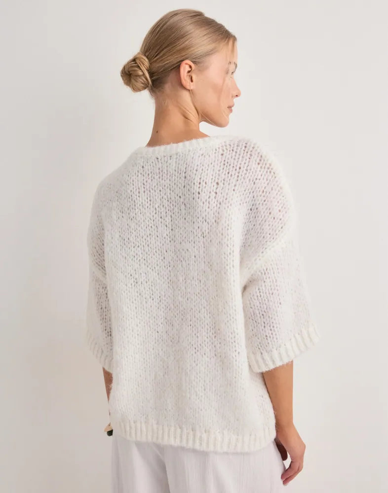 ONLY NORDIC SS LOOSE O-NECK KNT