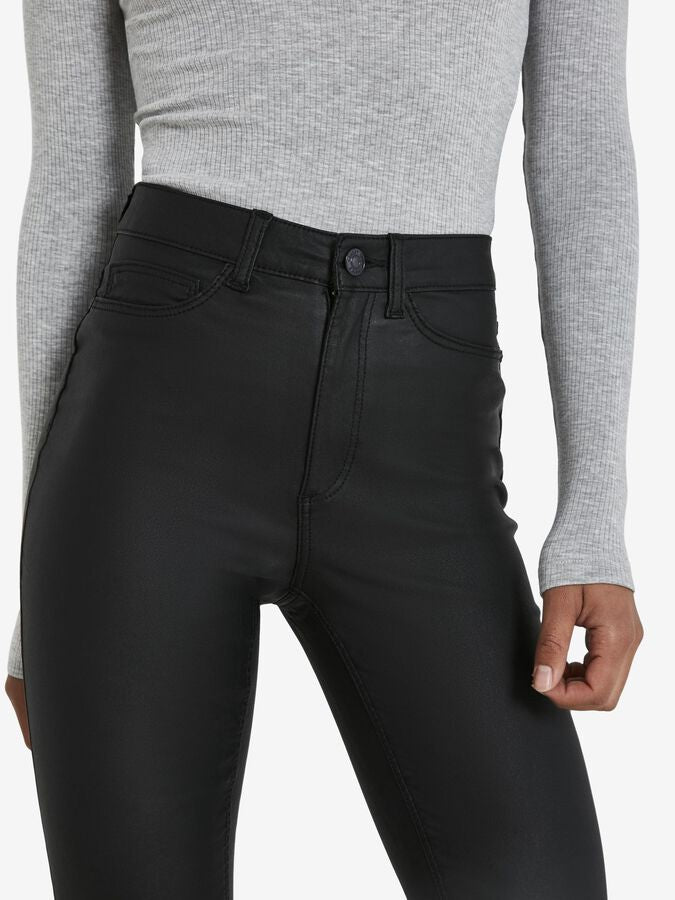 NOISY MAY CALLIE HW SKINNY COATED PANTS
