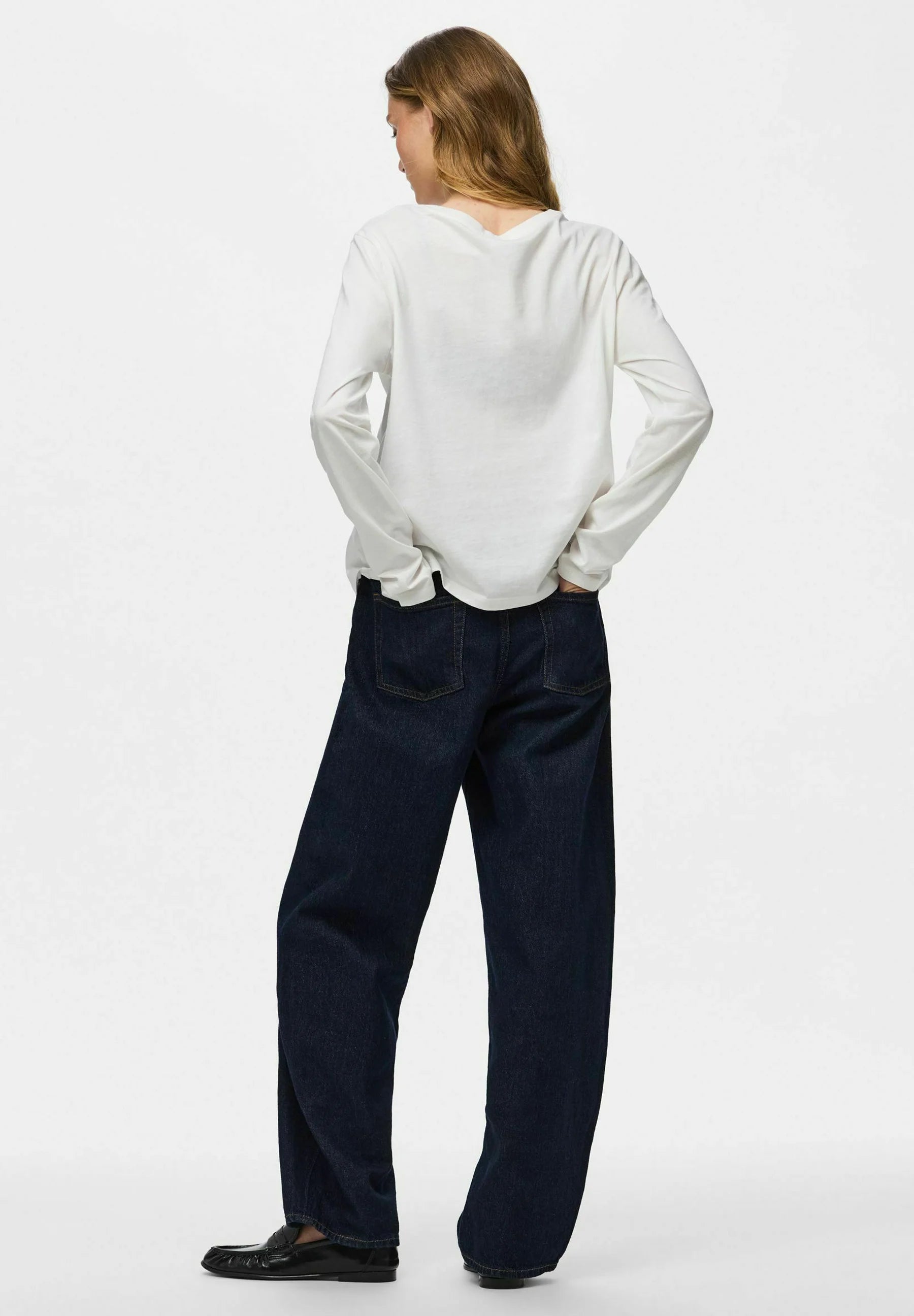 PIECES ASHLEY LS O-NECK FIT TEE