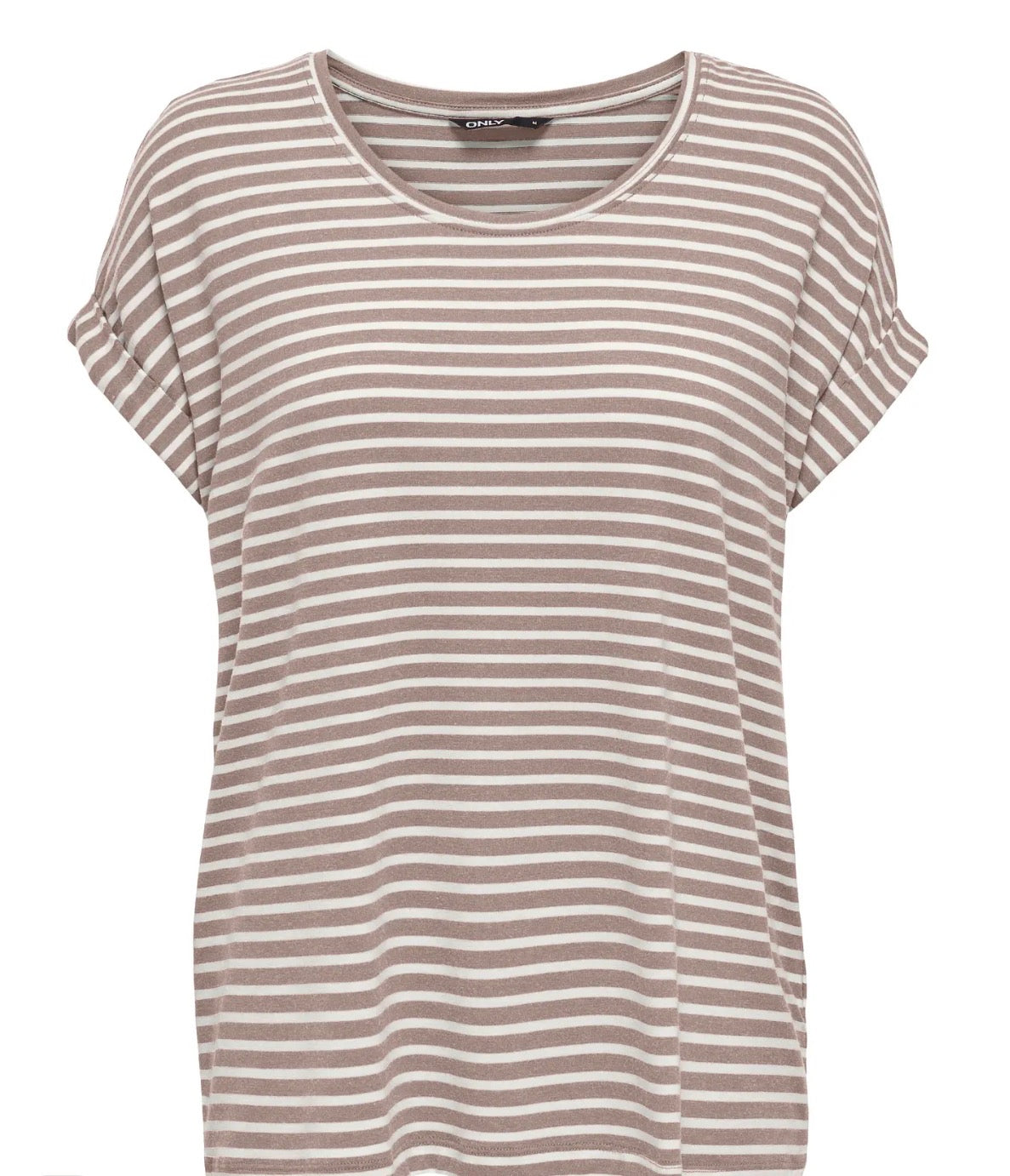 ONLY MOSTER STRIPE S/S O-NECK TOP - ETHEREA/CLOUD DANCER