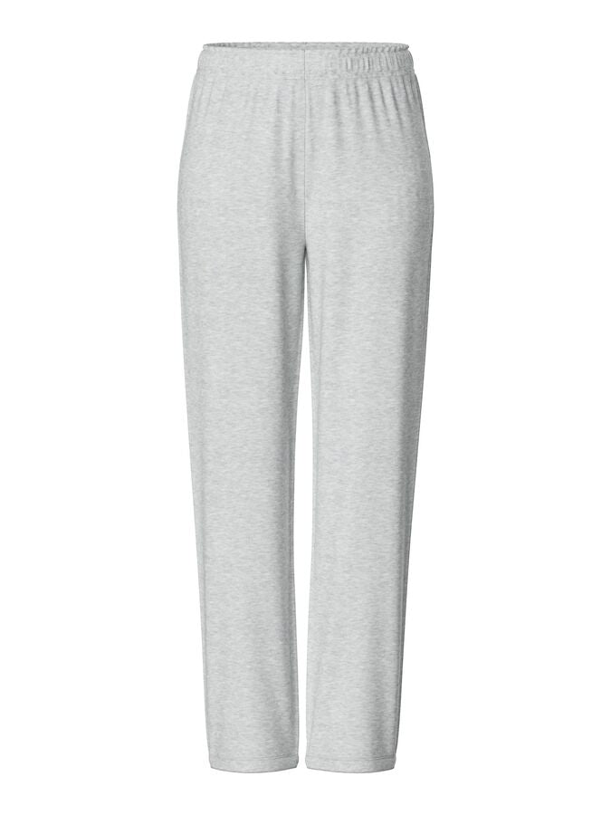 PIECES CHILLI HW STRAIGHT SWEAT PANTS - LIGHT GREY MELANGE