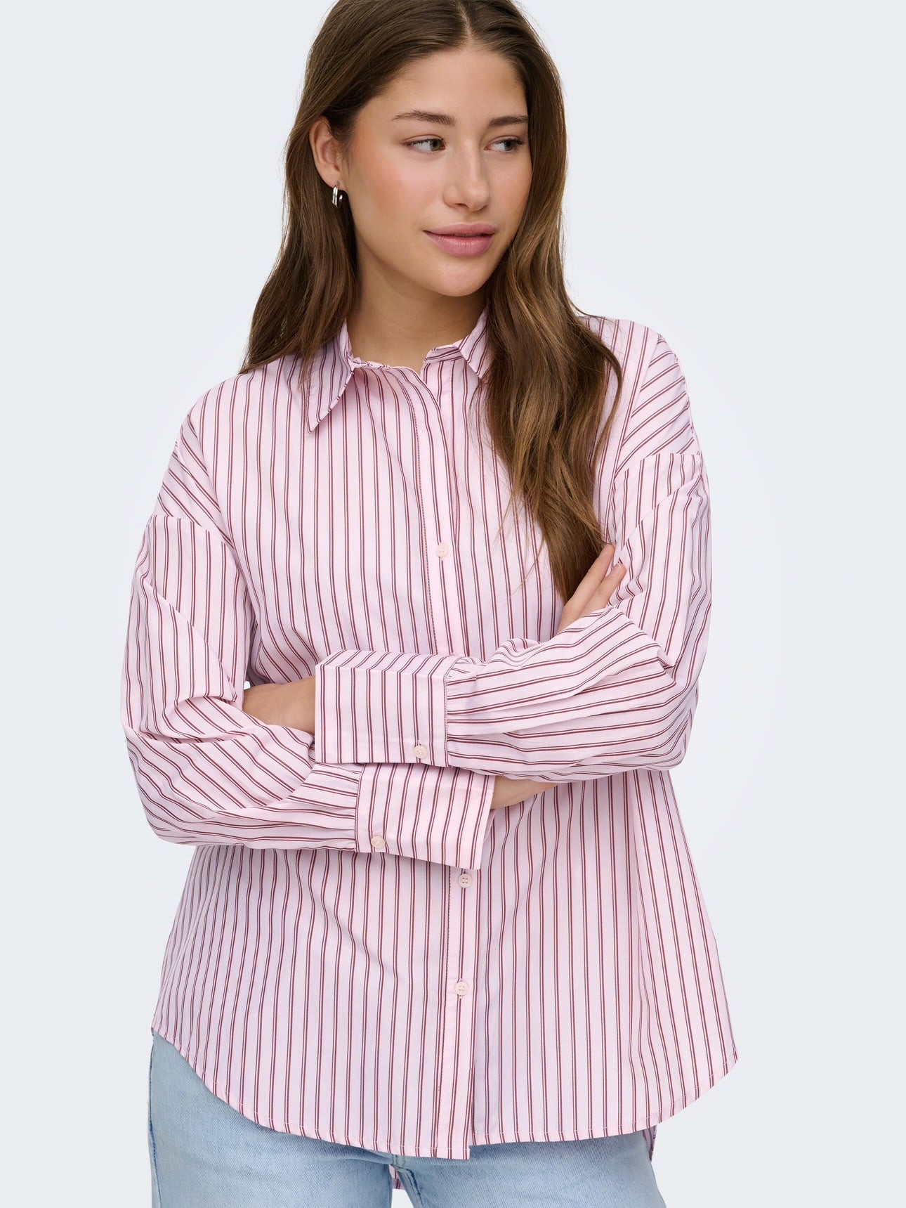 ONLY OREGON ALVA LS REG SHIRT - PINK