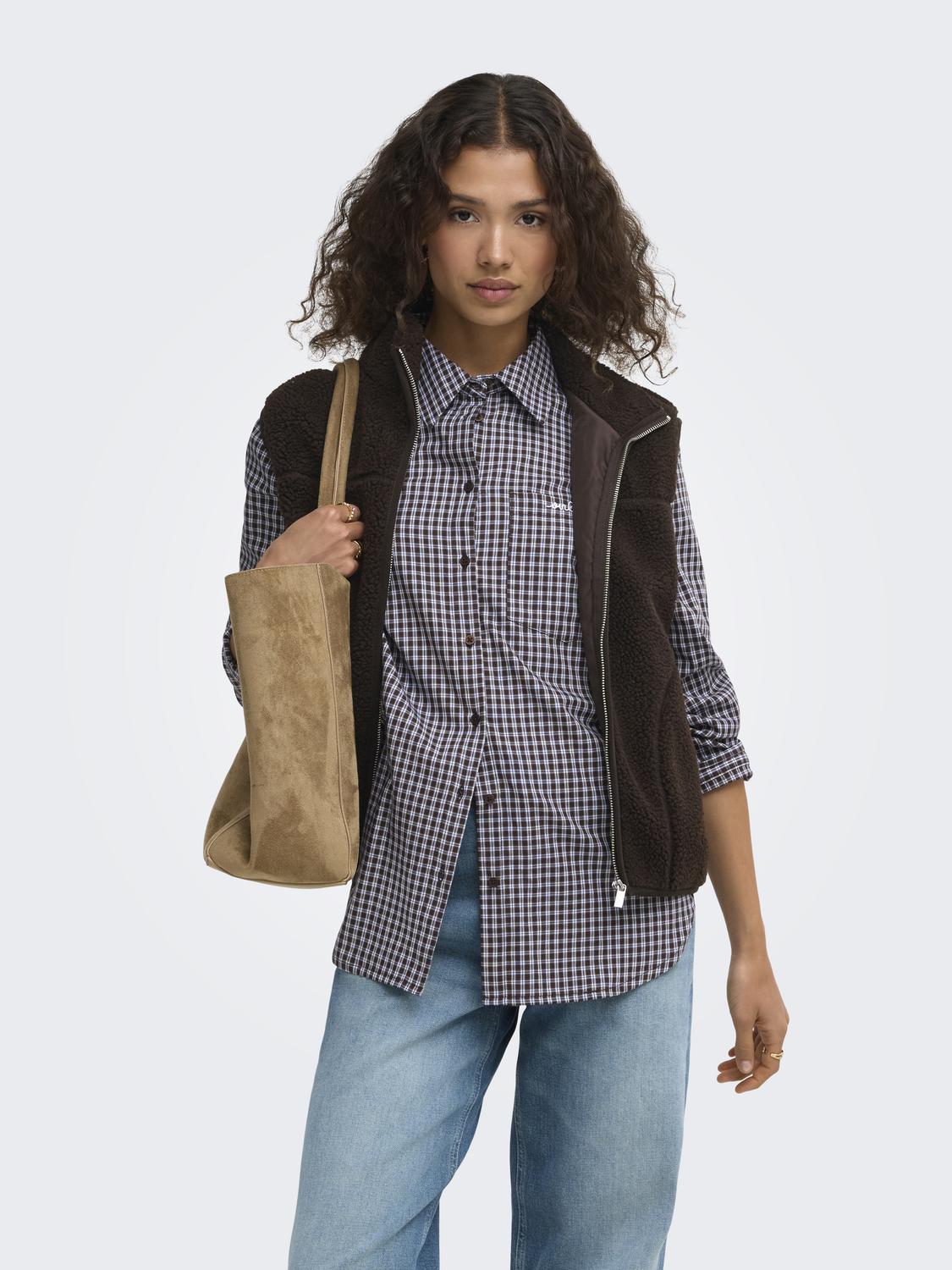 ONLY SURANI L/S CHECK EMB SHIRT WVN