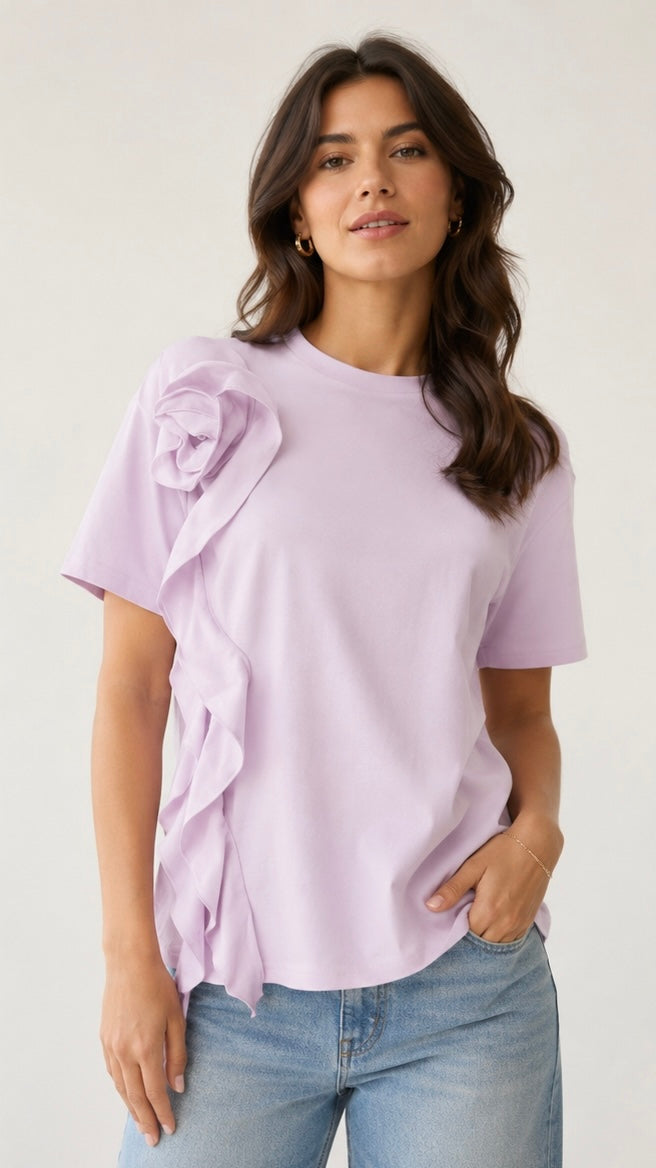 PIECES SKYLAR SS ROSE TOP