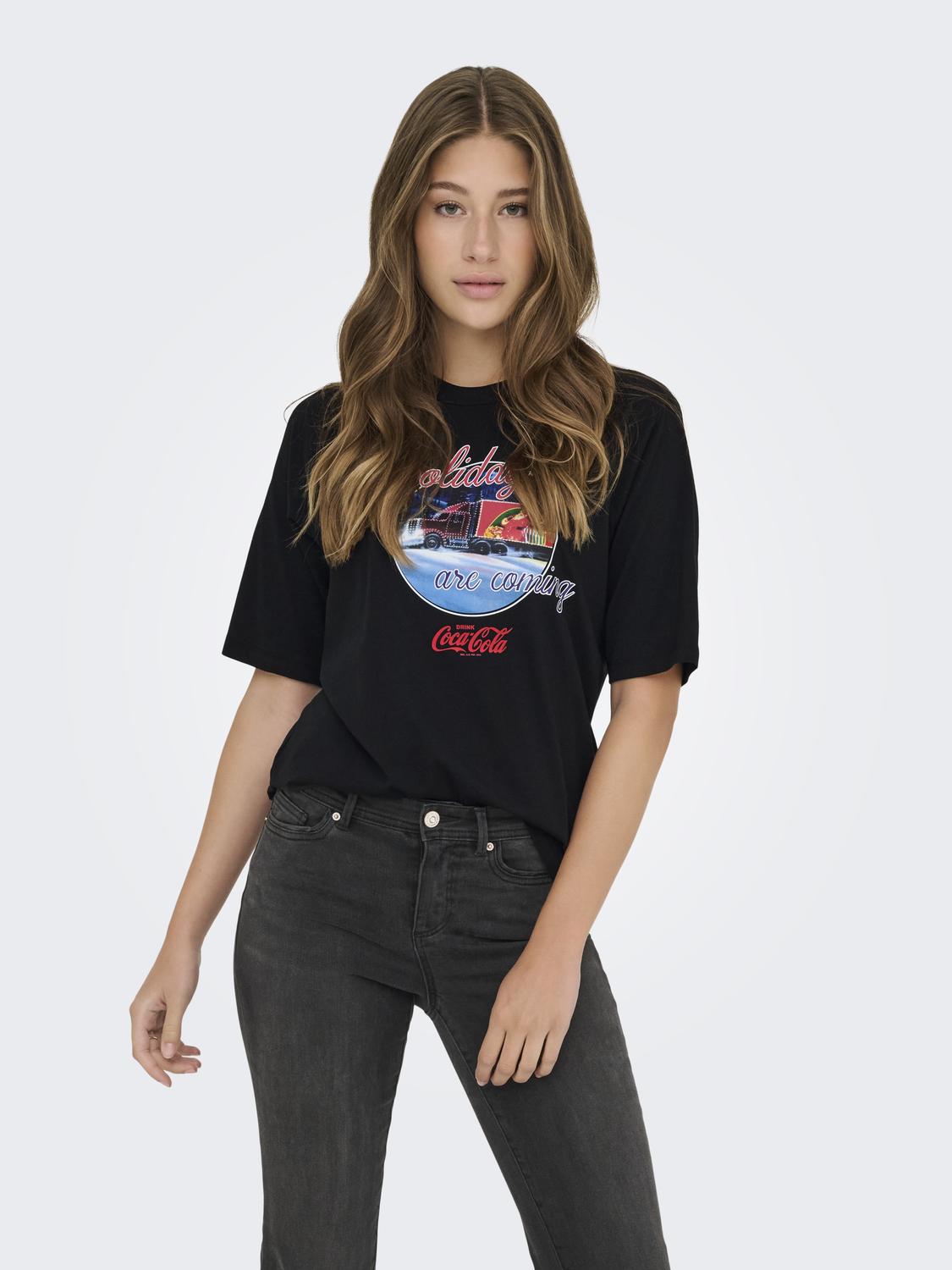 ONLY COCA COLA XMAS LIFE S/S TOP