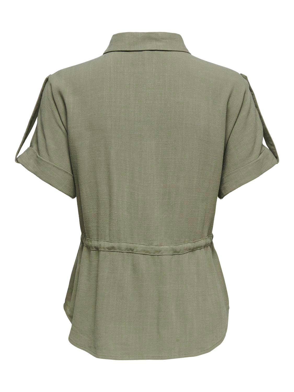 ONLY SIESTA S/S LINEN BL UTILITY SHIRT