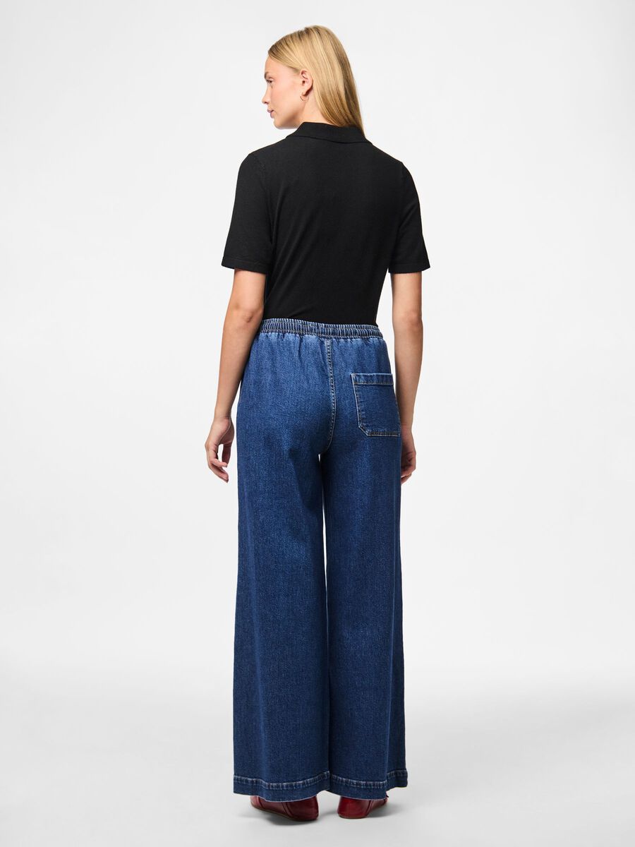PIECES SILKE MW PULL UP DENIM PANTS