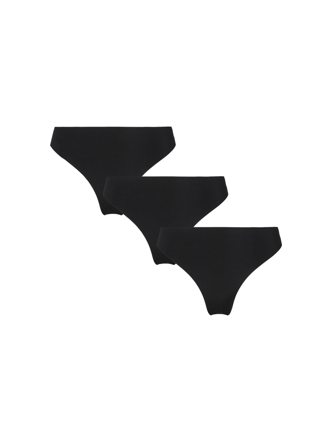 PIECES NAMEE THONG 3-PACK - BLACK