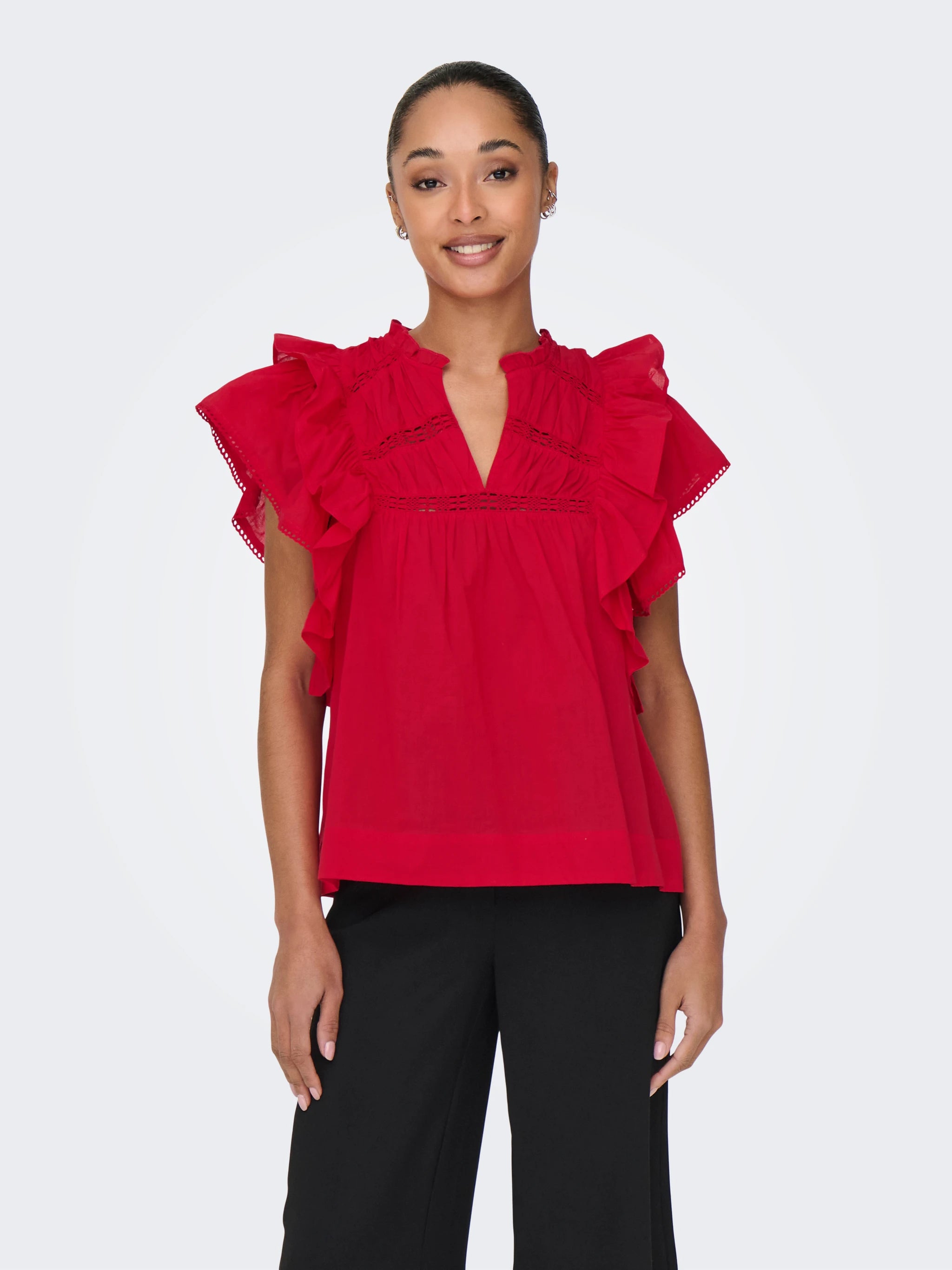 ONLY SUNNY LIFE CAPSL FRILL TOP