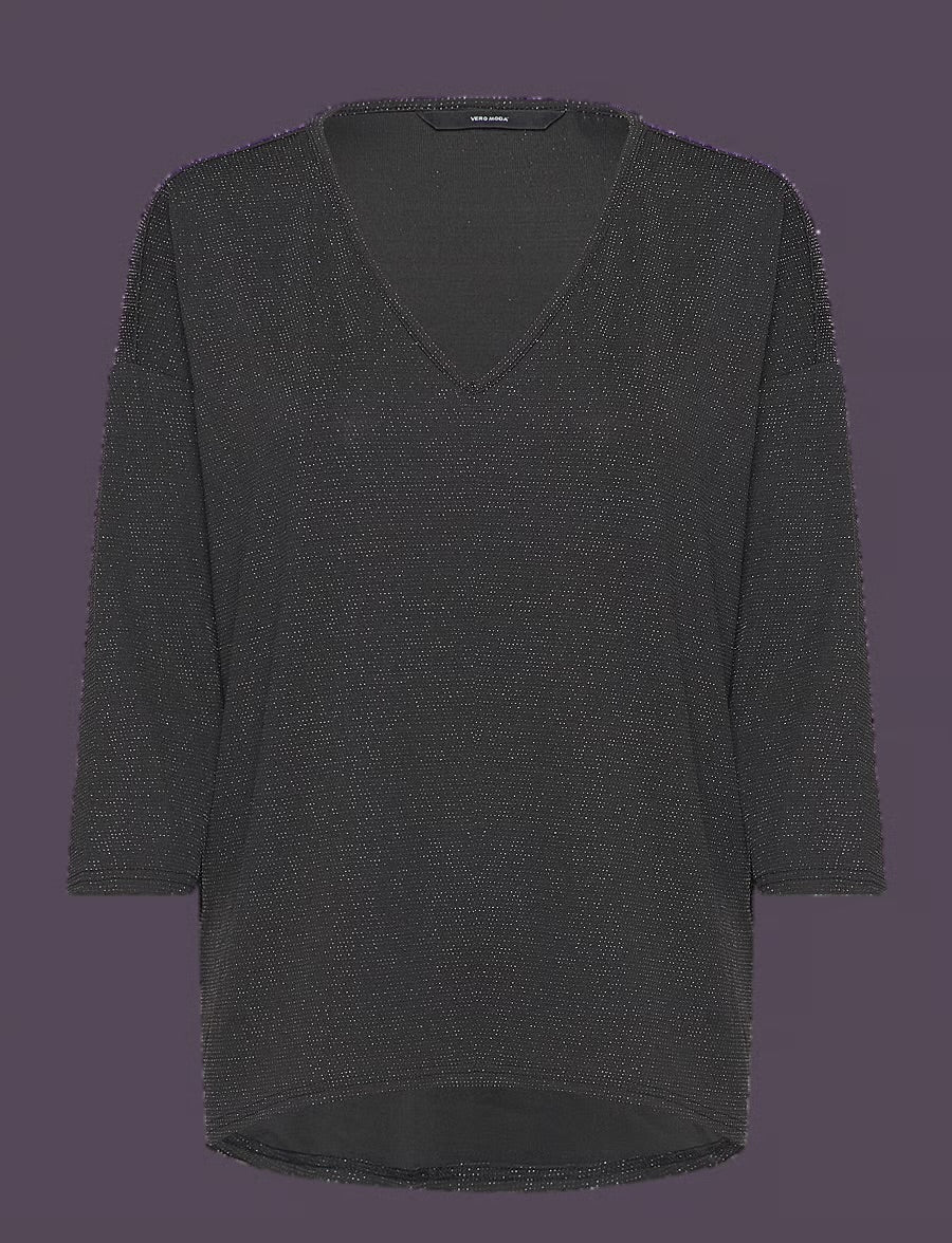 VERO MODA KANVA 3/4 V-NECK TOP LX JRS GA