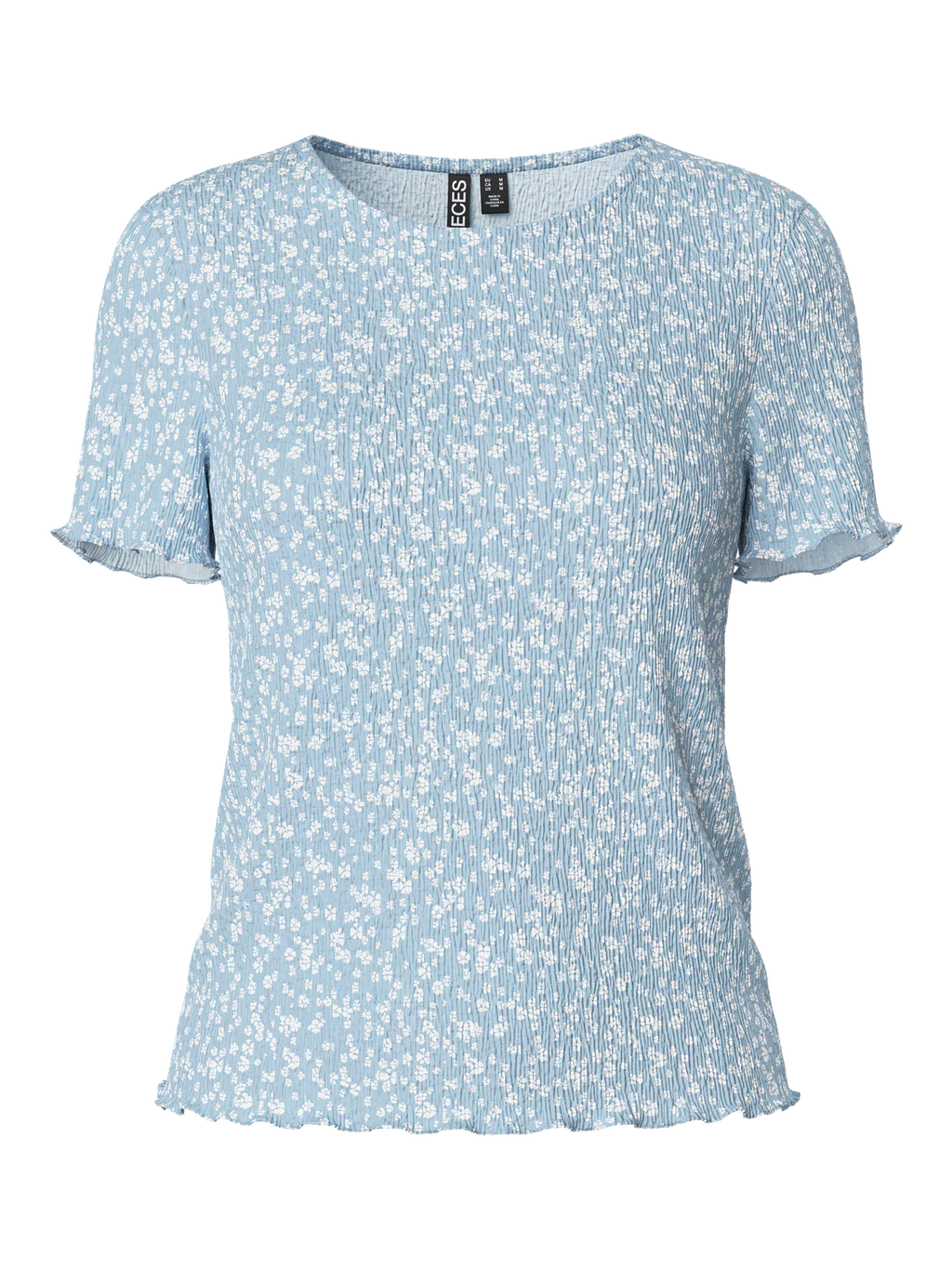 PIECES FLORA SS O-NECK TOP