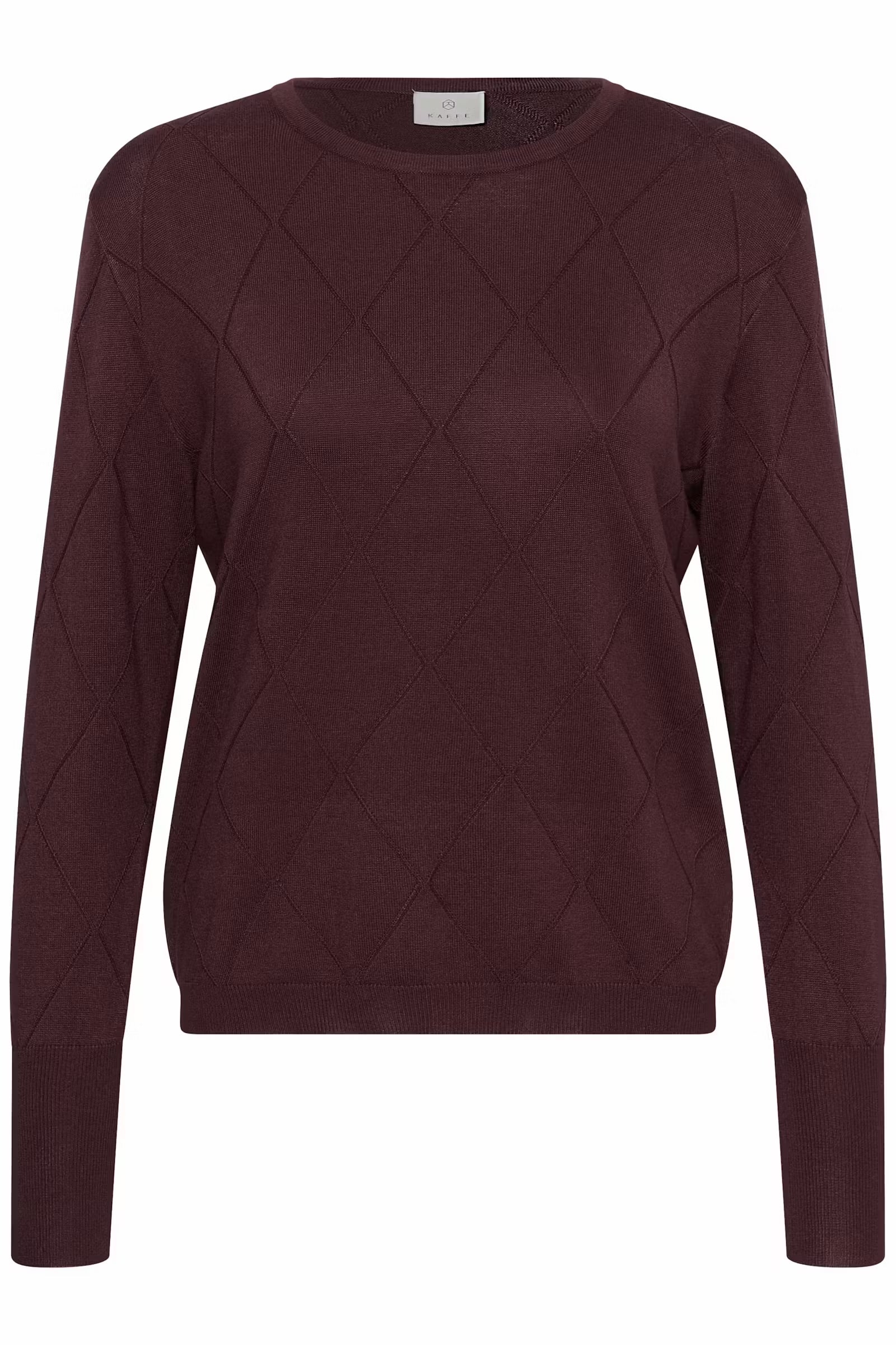KAFFE LIZZA ARGYLE PULLOVER LS