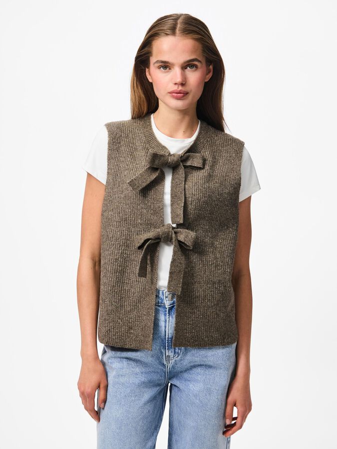 PIECES SILLY SL REV TIE VEST KNIT