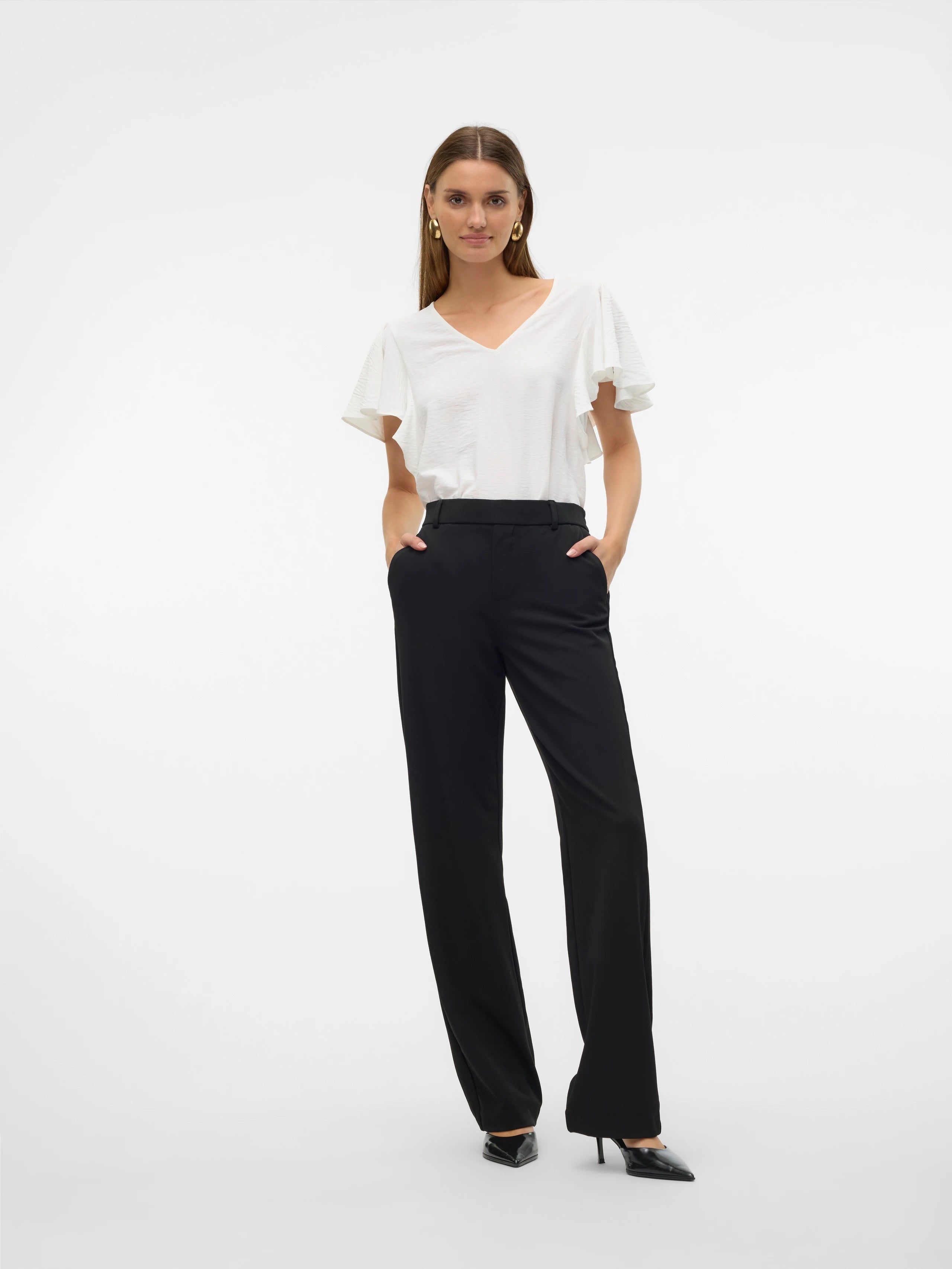 VERO MODA MAYA MW STRAIGHT SOLID PANT