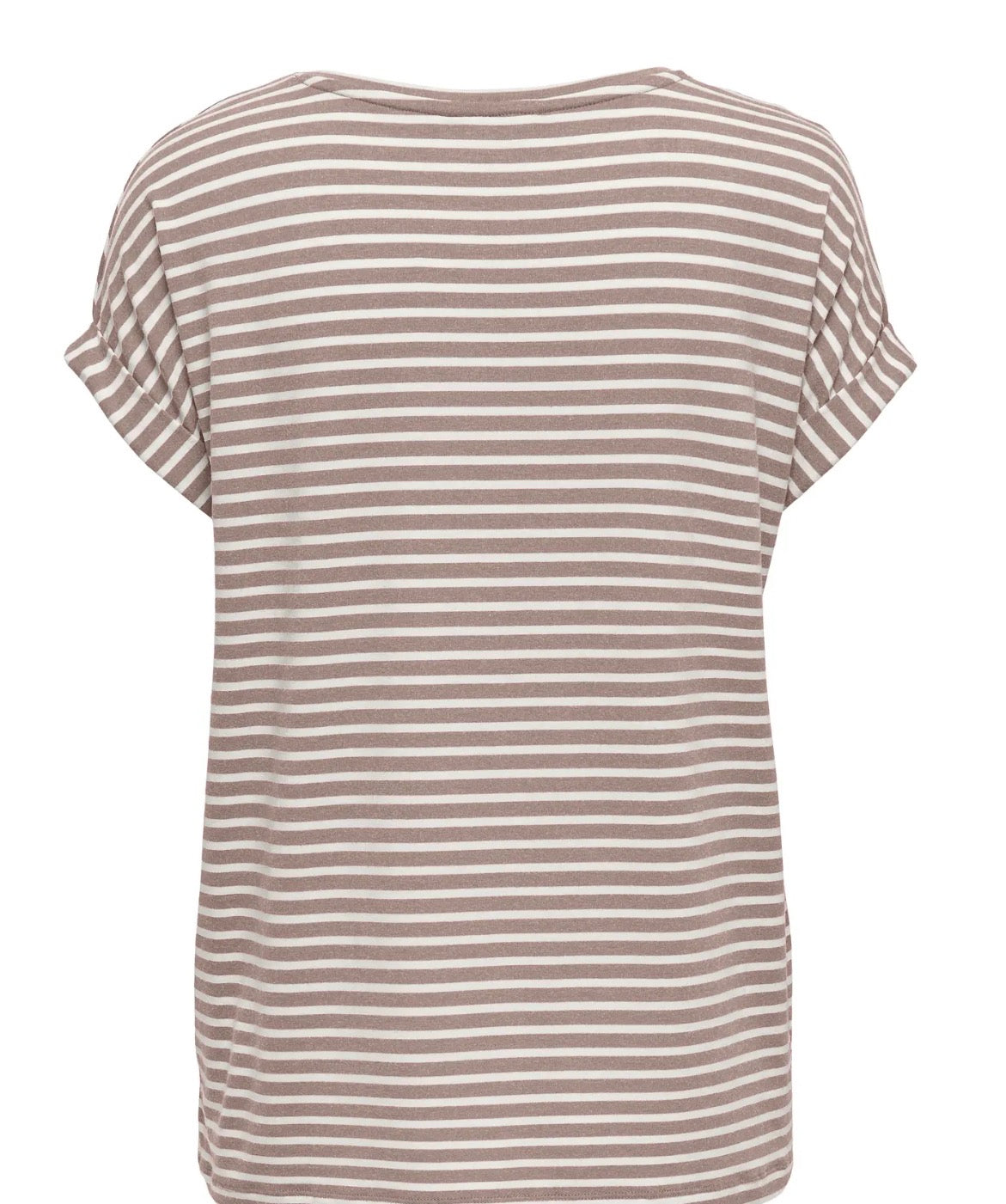 ONLY MOSTER STRIPE S/S O-NECK TOP - ETHEREA/CLOUD DANCER