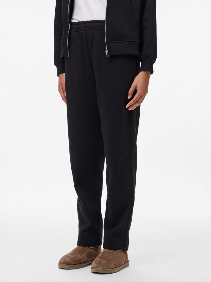 PIECES CHILLI HW STRAIGHT SWEAT PANTS - BLACK