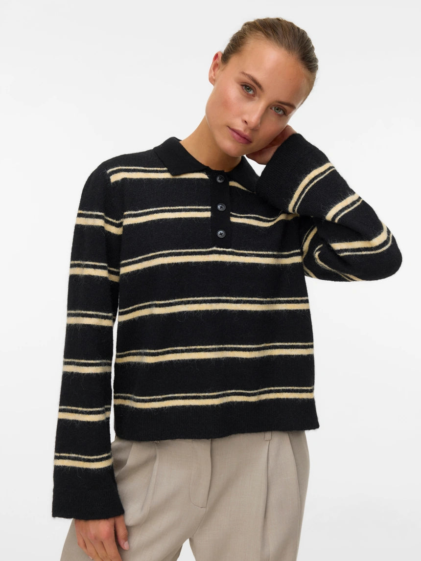 AWARE TACEY LS POLO KNIT