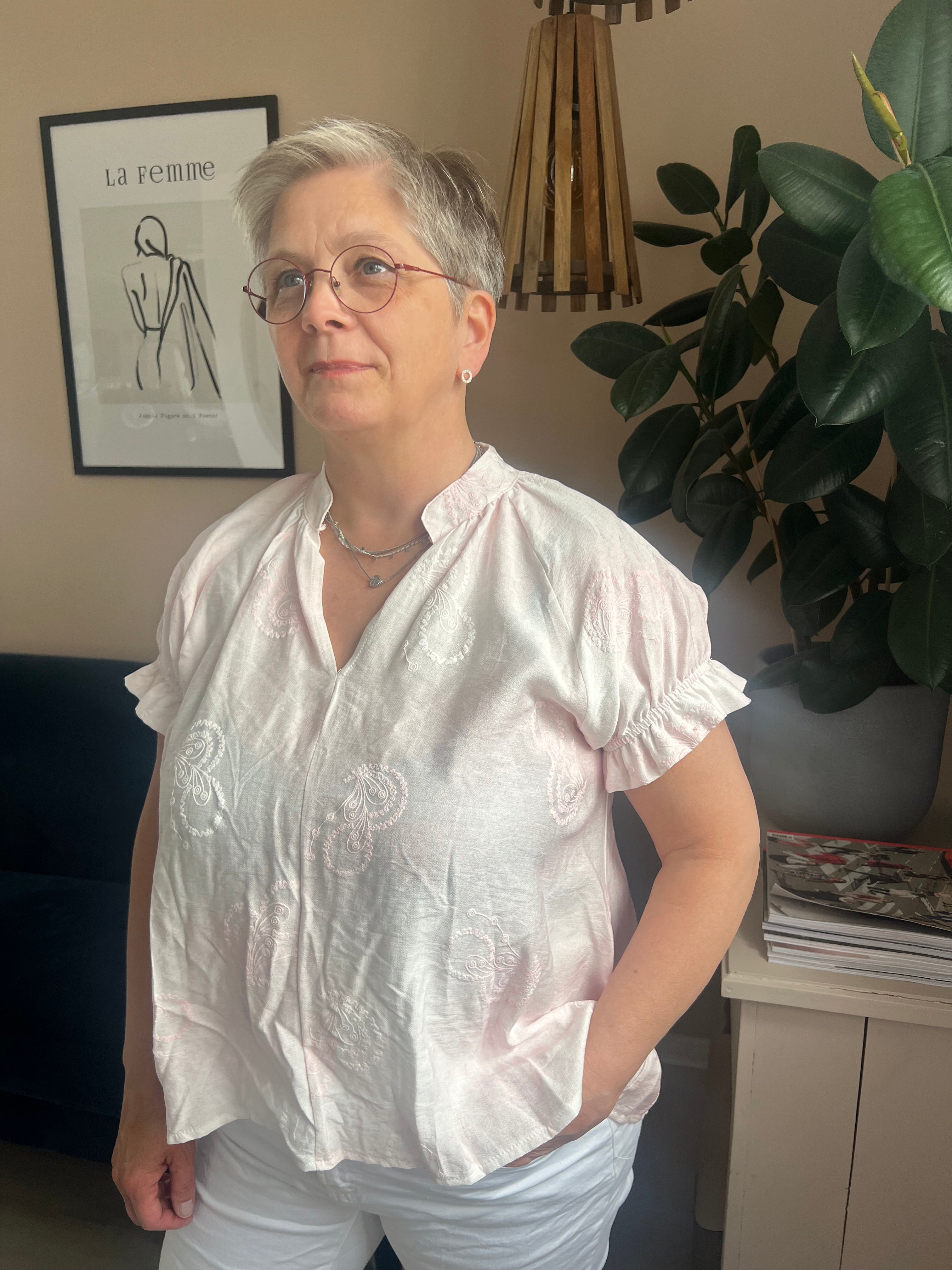 HOFFMANN V-NECK S/S BLOUSE