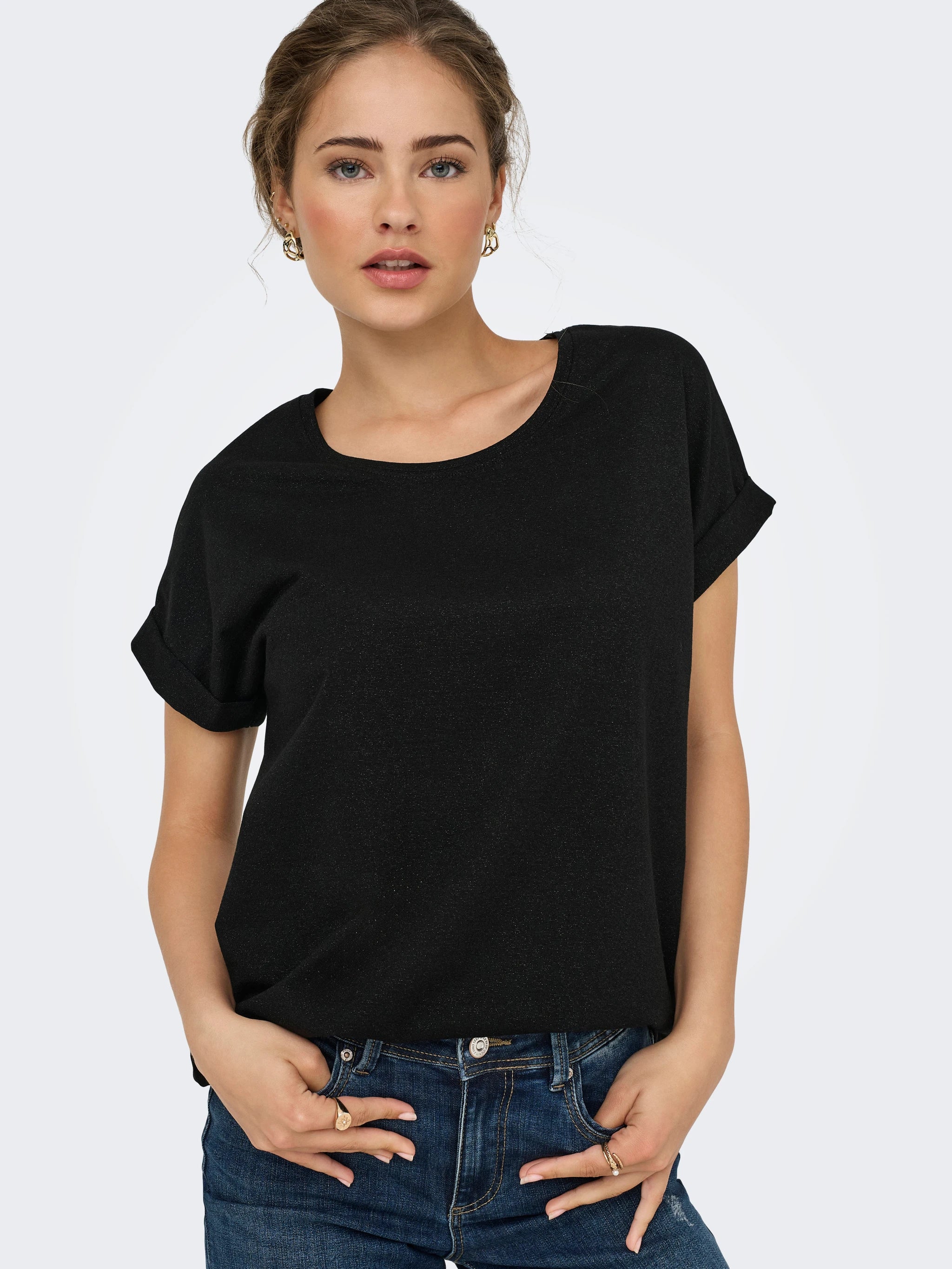 ONLY MOSTER GLITTER SS O-NECK TOP
