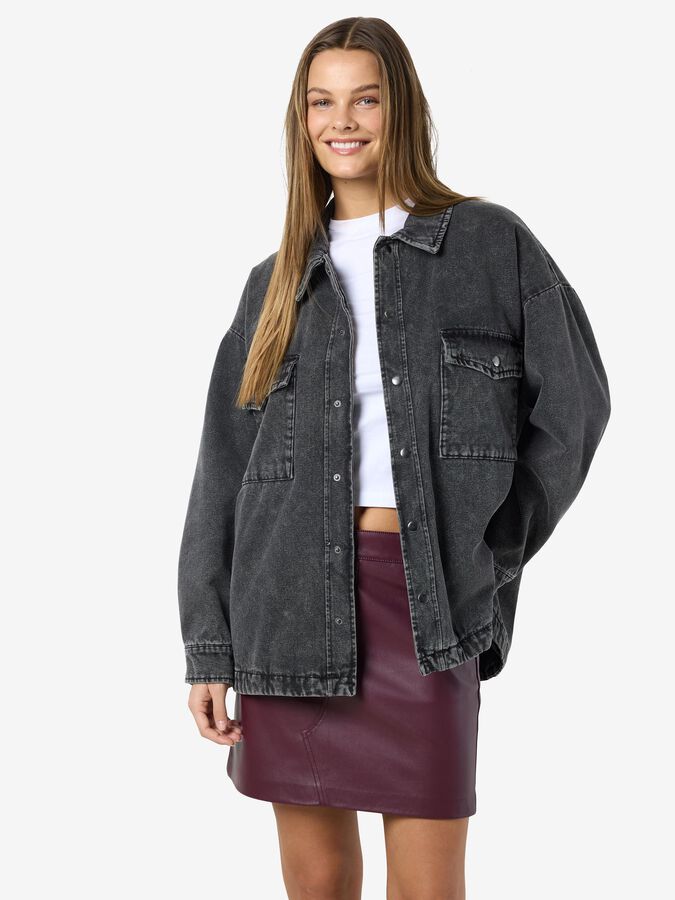 NOISY MAY PEYTON QUILTED DENIM OVERSHIRT