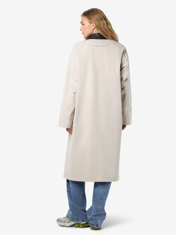 NOISY MAY NORA PU COLLAR LONG COAT