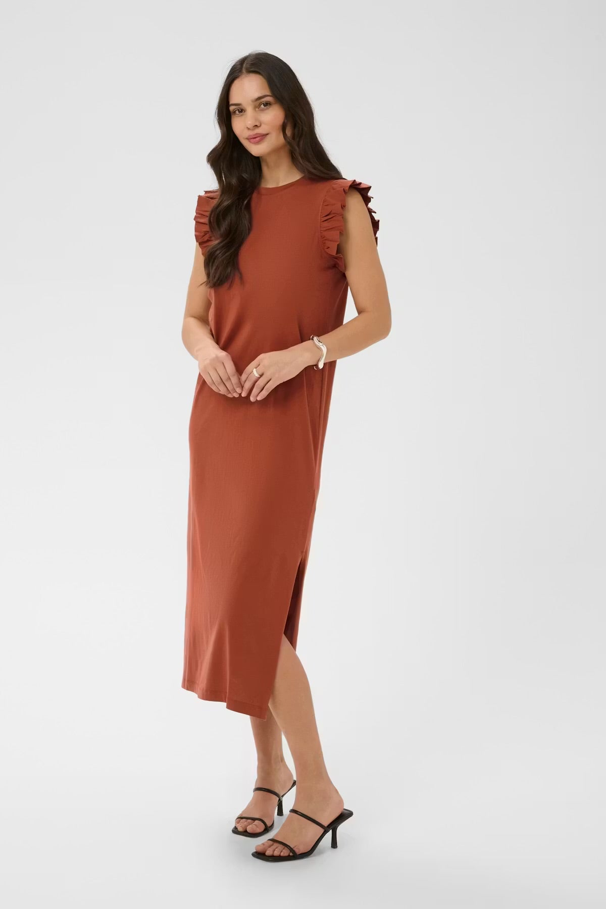 KAFFE CELINA FLOUNCE DRESS