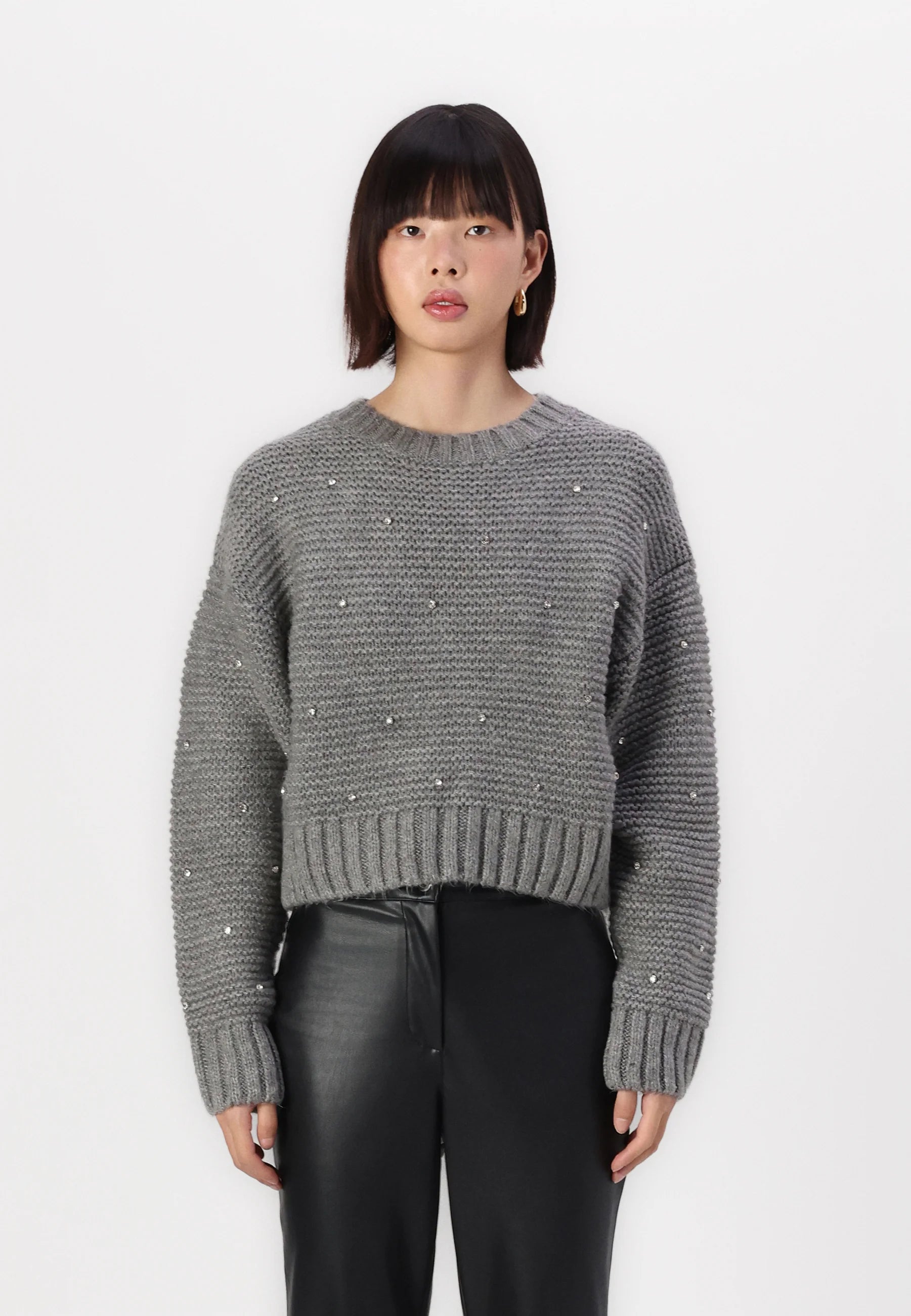 NOISY MAY SANNE L/S O-NECK DIAMANTÉ KNIT