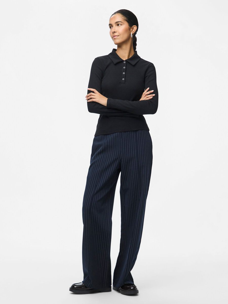 PIECES BOZZY HW WIDE STRIPED PANTS