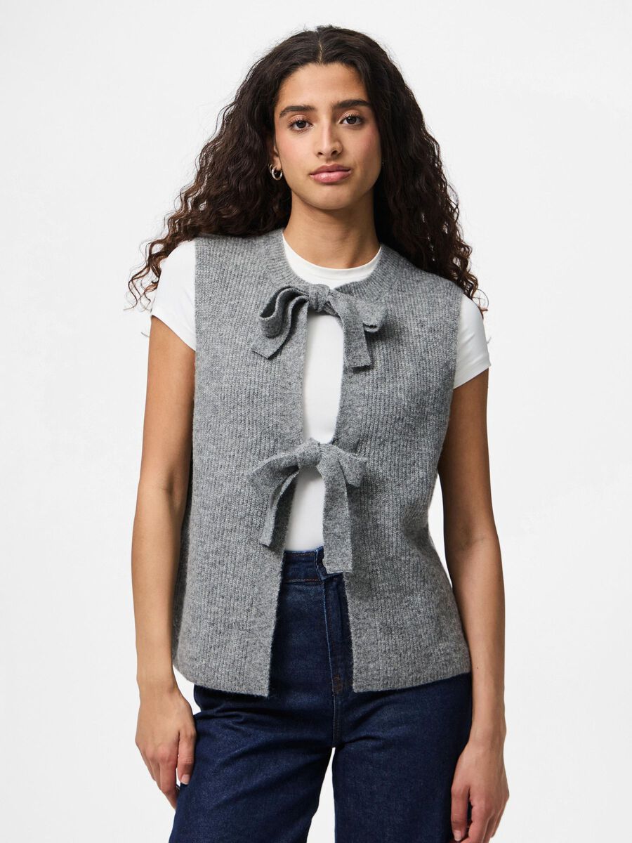 PIECES SILLY SL REV TIE VEST KNIT