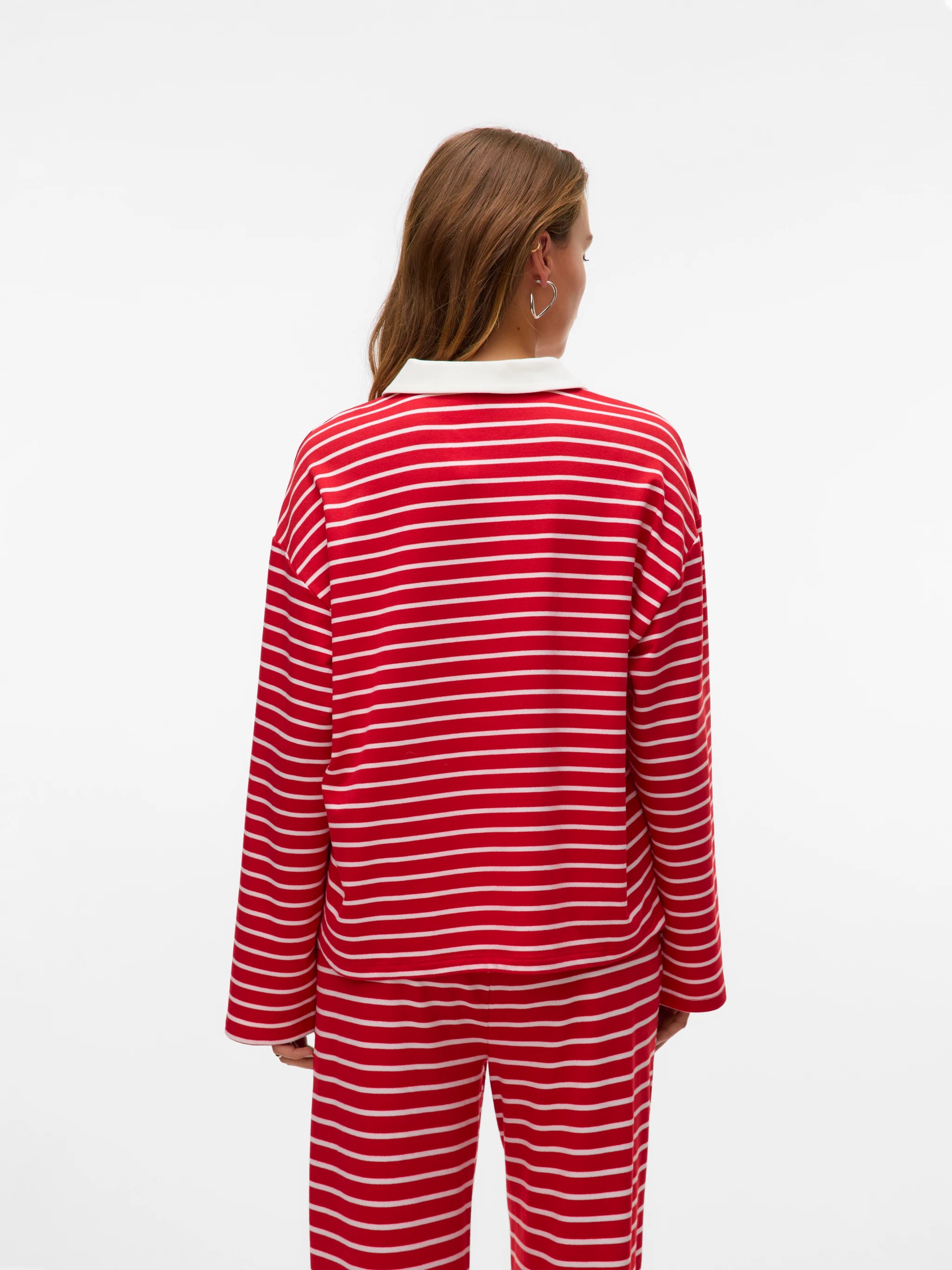 VERO MODA ALMA LS STRIPED POLO TEE