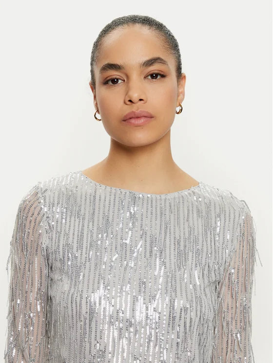 ONLY SPACY LS CROPPED SEQUINS TOP