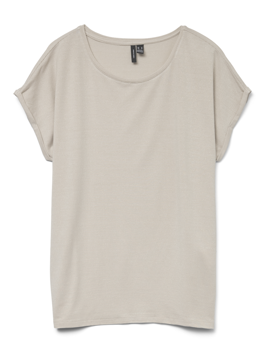 VERO MODA LAVA GLITTER SS TOP STRIPE - OATMEAL