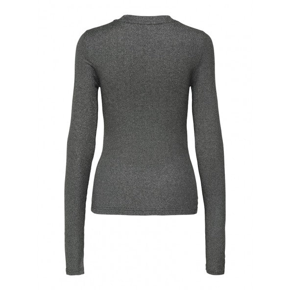ONLY LENA L/S O-NECK GLITTER RIB TOP