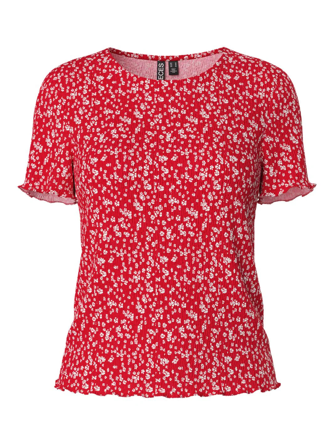 PIECES FLORA SS O-NECK TOP