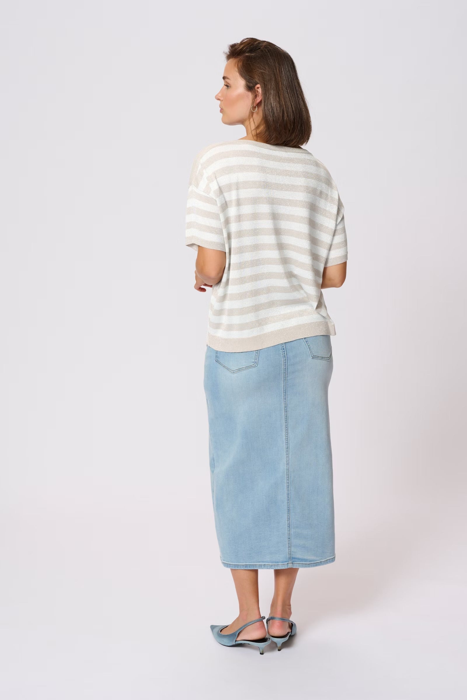 KAFFE REGINA STRIPED PULLOVER