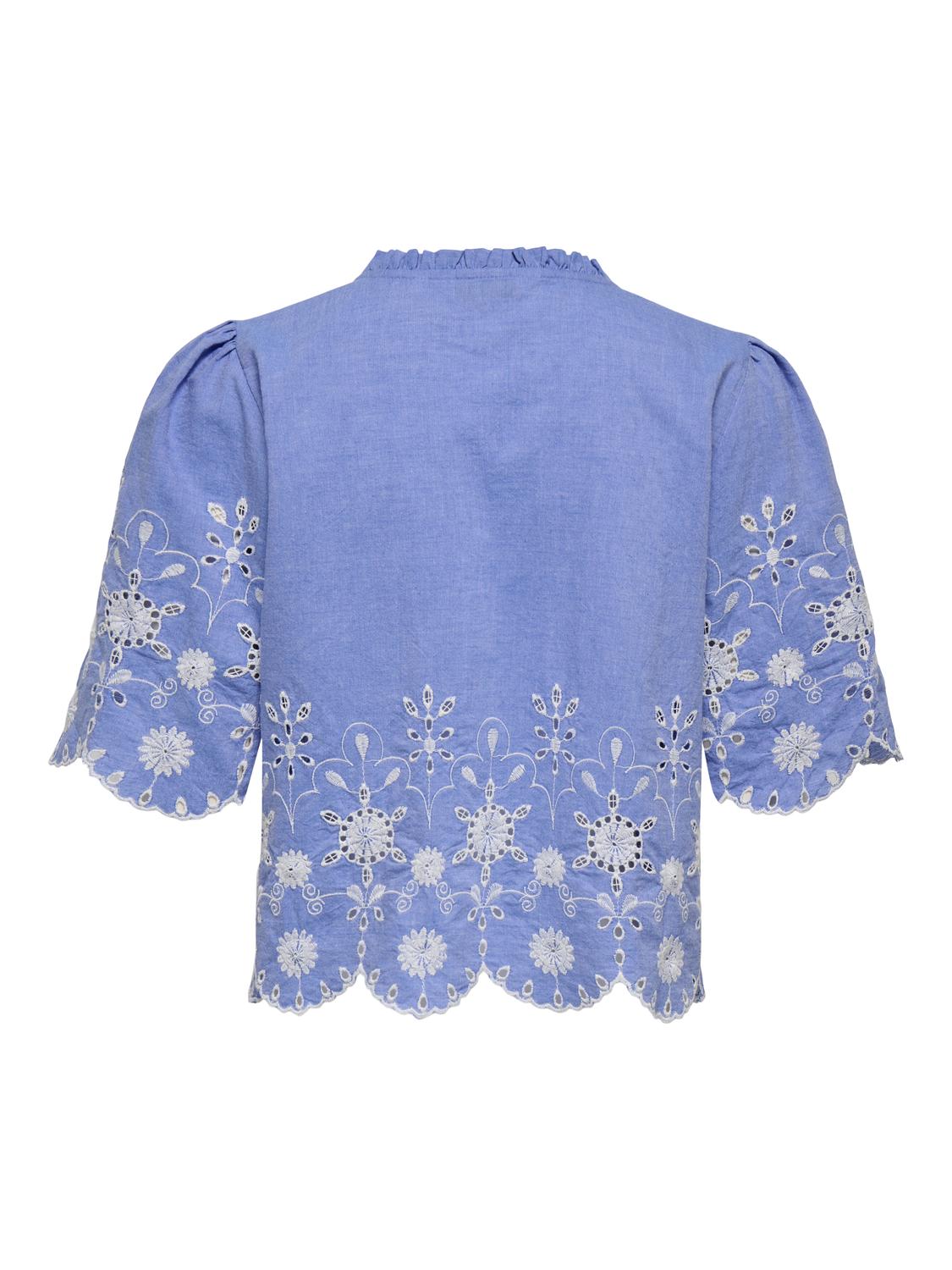 ONLY MIFFY S/S EMB TIE TOP
