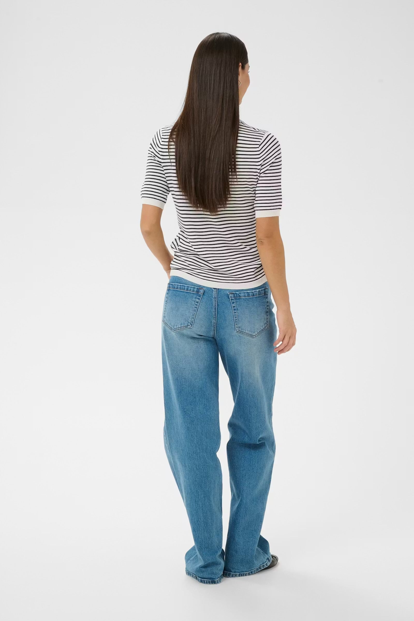 KAFFE LIZZA NARROW STRIPED PULLOVER