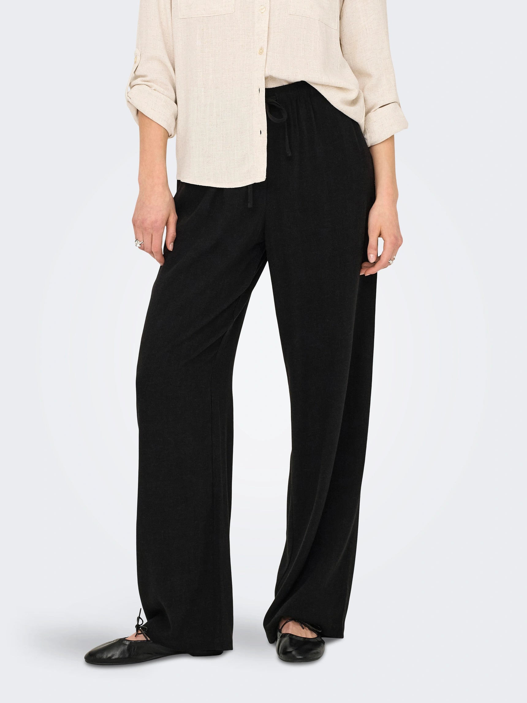 ONLY SIESTA MW PULL-UP LINEN PANT