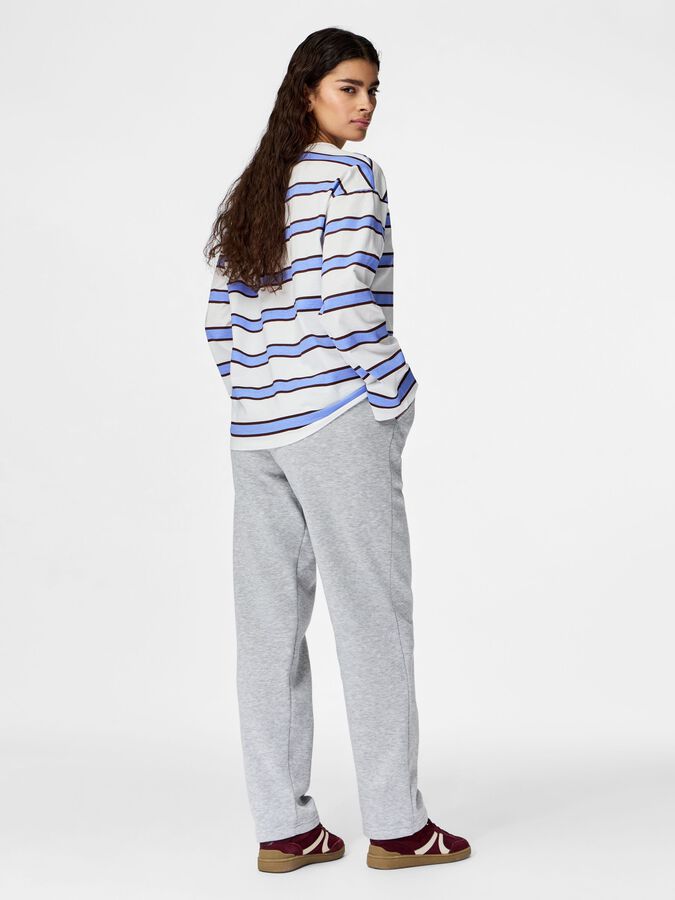 PIECES CHILLI HW STRAIGHT SWEAT PANTS - LIGHT GREY MELANGE