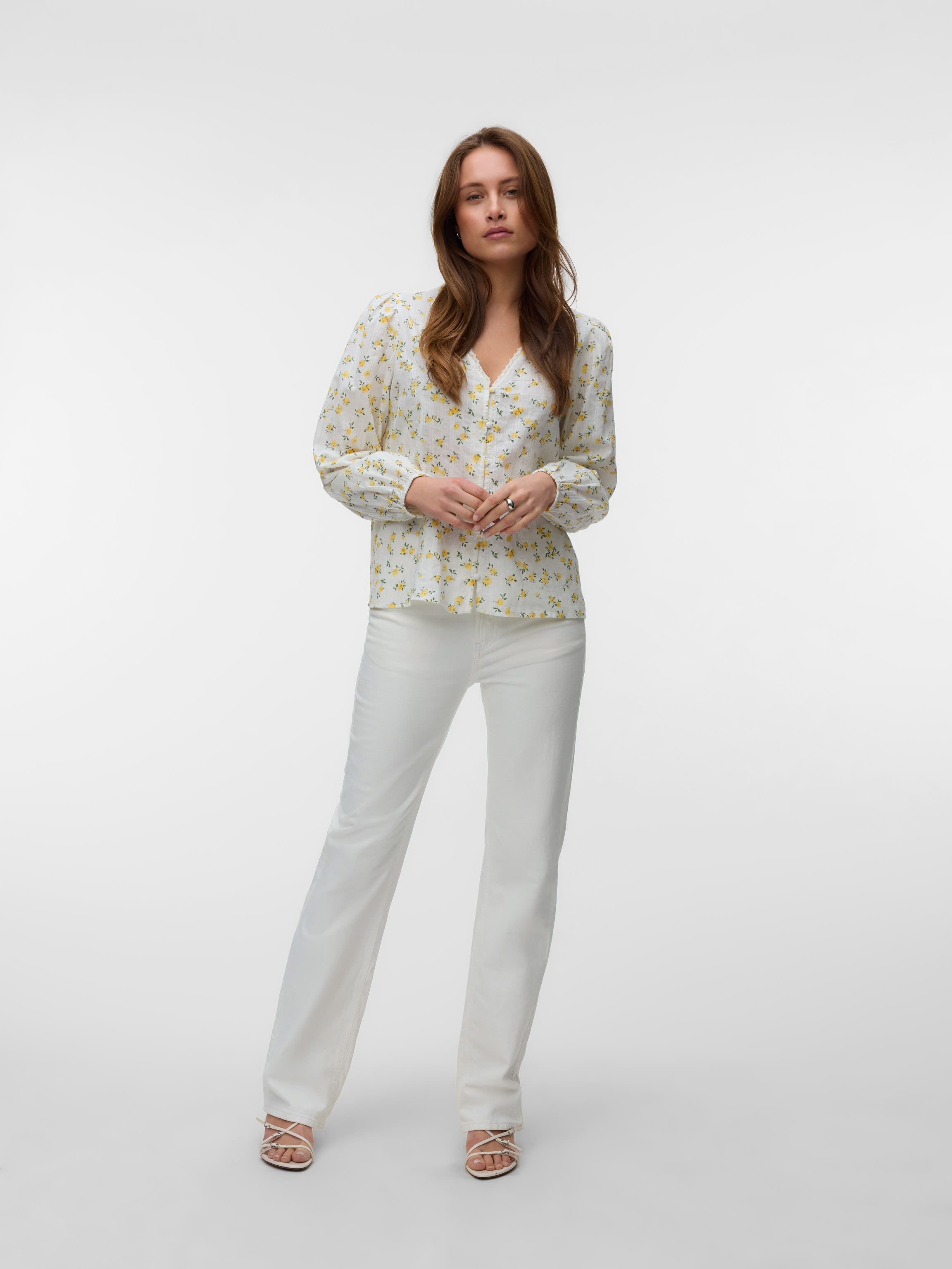 VERO MODA AYA SOFIA LS V-NECK TOP