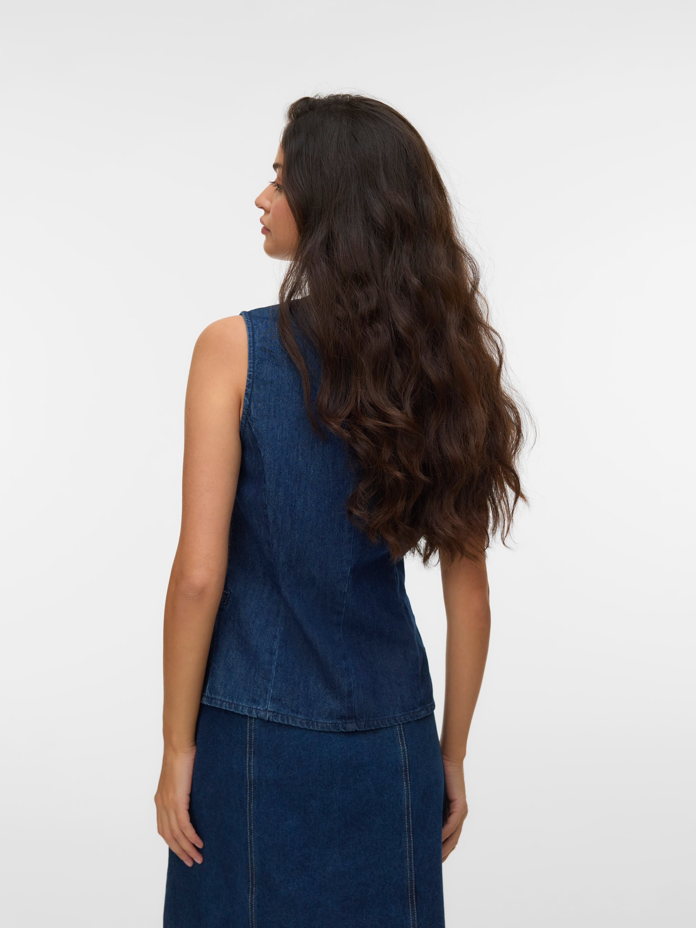 VERO MODA VITA SL DENIM WAISTCOAT