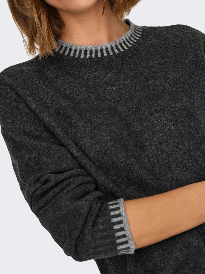 ONLY SILMA LS STITCH MOCK NECK KNIT